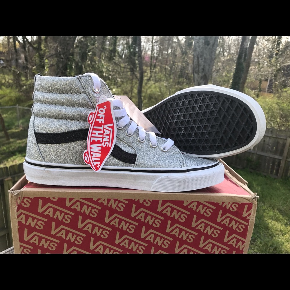 Unisex Silver glitter high top Vans - Picture 4 of 8